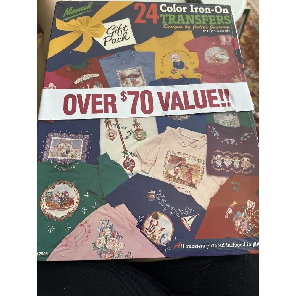 Vintage Iron On Heat Transfers 1990s 90s USA Shirts Holiday 24 Pack